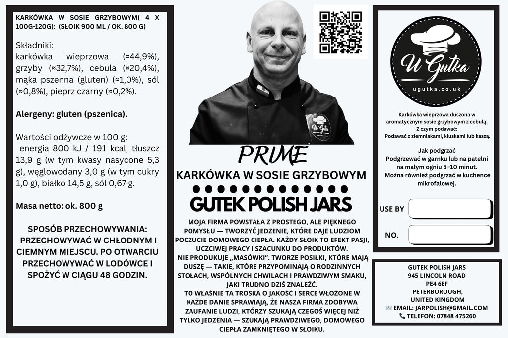 Pork Neck in Mushroom Sauce (Karkówka w Sosie Grzybowym) – 900 ml