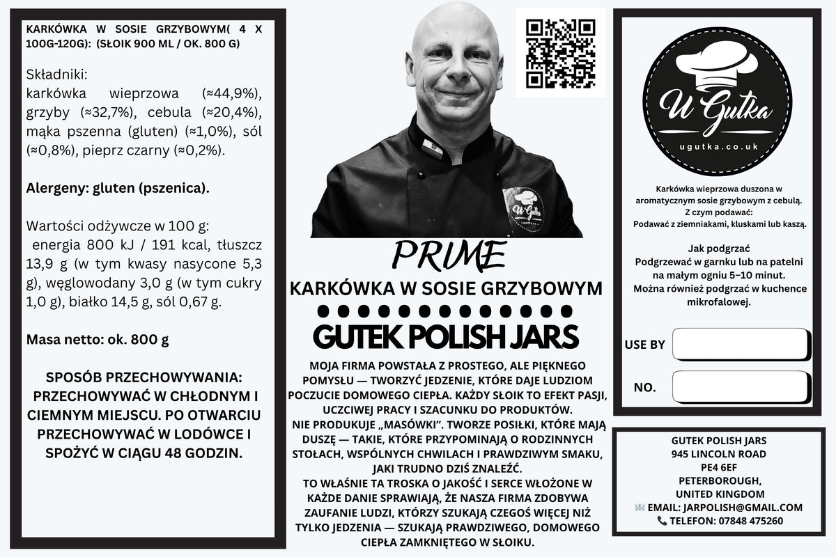 Pork Neck in Mushroom Sauce (Karkówka w Sosie Grzybowym) – 900 ml