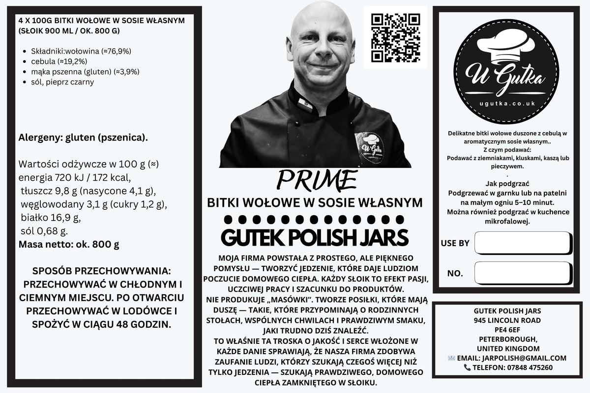 Beef Steaks in Natural Gravy (Bitki Wołowe w Sosie Własnym) – 900 ml