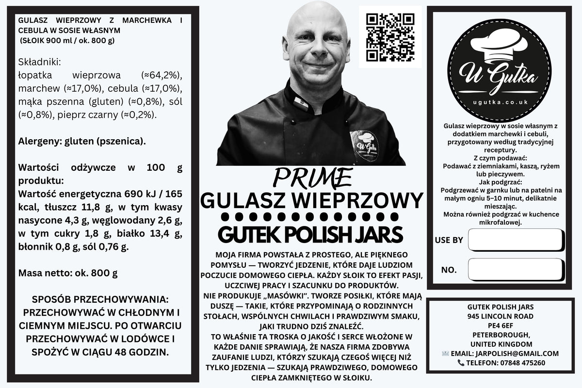 Pork Goulash in Natural Gravy (Gulasz Wieprzowy w Sosie Własnym) – 900 ml